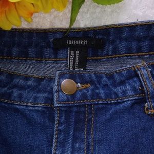 Forever 21 Jeans - Destroyed Blue Denim Jean Shorts Daisy Duke - 28 Forever 21 Jeans - Destroyed Blue Denim Jean Shorts Daisy Duke - 28